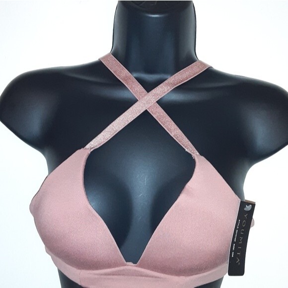 Youmita Lightly Lined Cameo Brown Racerback 32A Bra NWT - Picture 3 of 6